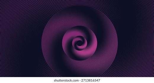 Fondo abstracto oscuro con círculos brillantes. Elemento de líneas circulares. Líneas brillantes. Concepto de tecnología futurista.

