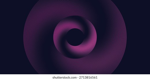 Fondo abstracto oscuro con círculos brillantes. Elemento de líneas circulares. Líneas brillantes. Concepto de tecnología futurista.

