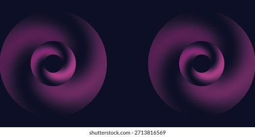 Fondo abstracto oscuro con círculos brillantes. Elemento de líneas circulares. Líneas brillantes. Concepto de tecnología futurista.

