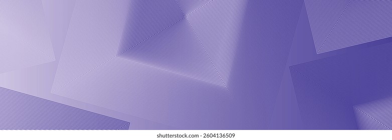 Dark abstract background with glowing geometric lines. Modern shiny purple blue gradient rounded square lines pattern. Futuristic technology concept.