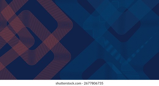Dark abstract background with glowing geometric lines. Square lines pattern.