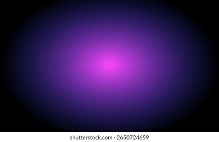 Plano de fundo abstrato escuro com centro de gradiente brilhante. Luz radial rosa-roxa misteriosa na superfície preta. Atmosfera futurista ou espiritual