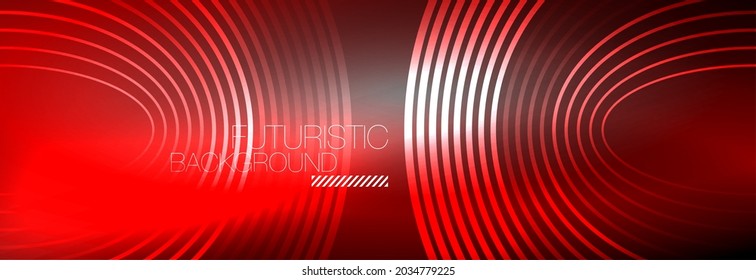 Dark abstract background with glowing neon circles. Trendy layout template for business or technology presentation, internet poster or web brochure cover, wallpaper