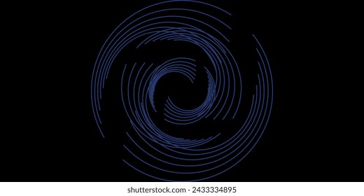 Dark abstract background with glowing neon circles, vector