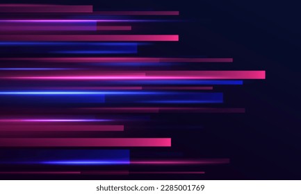 Dark abstract background with glowing wave. Shiny moving lines design element. Modern purple blue gradient flowing wave lines.