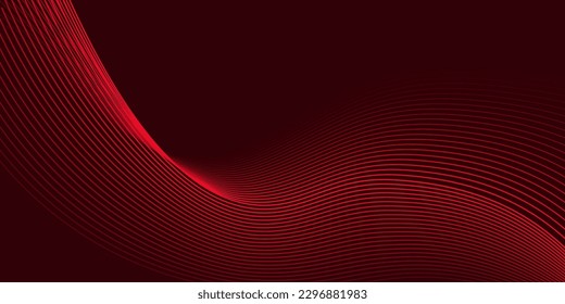 Dark abstract background with glowing wave. Shiny moving lines design element. Modern purple blue gradient flowing wave lines. Futuristic technology concept. Vector illustration