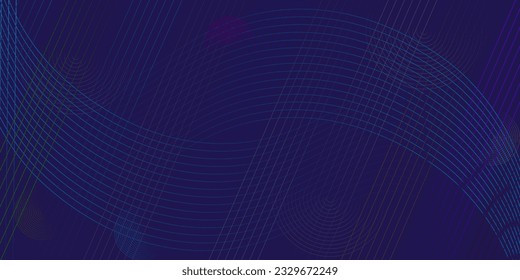 Dark abstract background with glowing wave. Shiny moving lines design element. Modern purple blue gradient flowing wave lines. Futuristic technology concept. Vector illustration