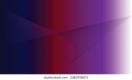 Fondo abstracto oscuro con onda brillante. Elemento de diseño de líneas móviles brillantes. Gradiente azul violeta moderno que fluye las líneas de onda. 