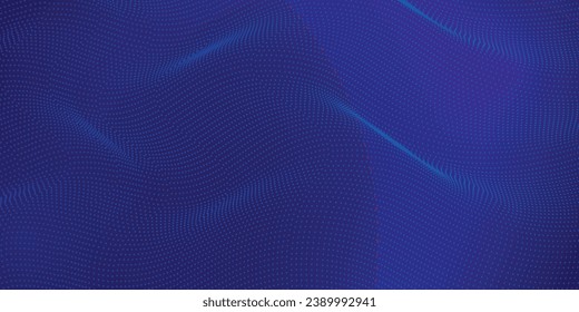 Dark abstract background with glowing wave. Shiny moving lines design element. Modern purple blue gradient flowing wave lines. Futuristic technology concept. Vector illustration abstract background
