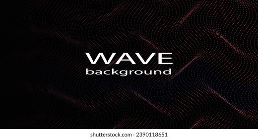 Dark abstract background with glowing wave. Shiny moving lines design element. Modern purple blue gradient flowing wave line. Futuristic technology concept. Vector illustration abstract background art