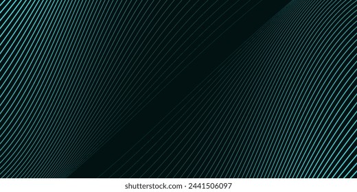 Fondo abstracto oscuro con onda brillante. Elemento de diseño de líneas móviles brillantes. Líneas onduladas dinámicas elegantes. Concepto moderno de tecnología futurista. Línea de ilustración vectorial