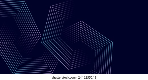 Dark abstract background with glowing wave. Shiny moving lines design element.