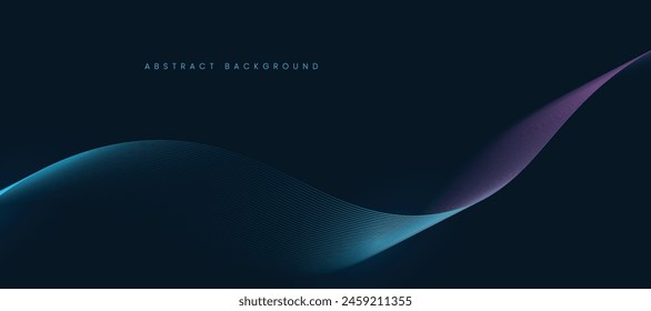 Dark abstract background with glowing wave lines.