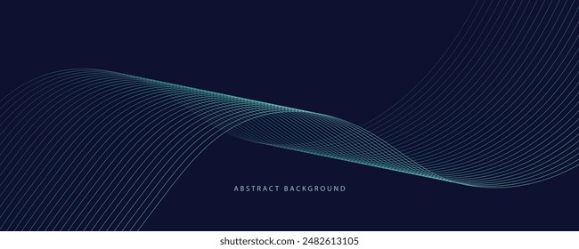 Dark abstract background glowing wave Shiny moving line