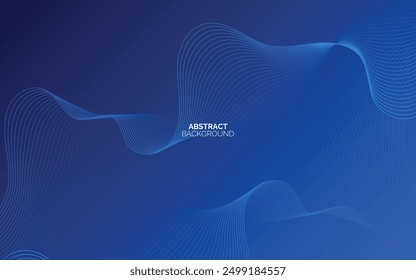 Dunkler abstrakter Hintergrund mit leuchtender Welle. Glänzendes Design-Element für bewegte Linien. Moderne blaue Gradienten fließende Wellenlinien. Futuristisches Technologiekonzept. Vektorgrafik