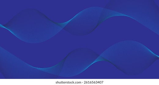 Dark abstract background with glowing wave. Shiny moving lines design element. Modern purple blue gradient flowing wave lines. Futuristic technology concept. modern ilustration