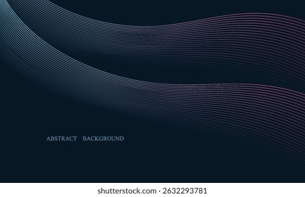 Fondo abstracto oscuro con líneas de onda brillantes.