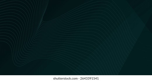 Dark abstract background with glowing wave. Shiny moving lines design element. Elegant dynamic wavy lines. simple good nice art