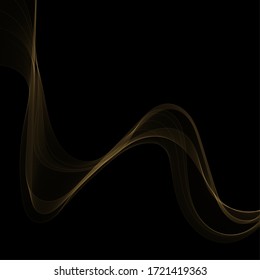 Dark abstract background with a glowing abstract waves, abstract background