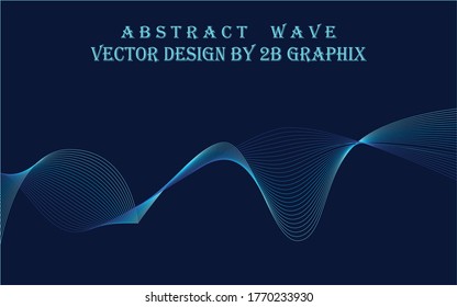 Dark abstract background with a glowing abstract waves, 
