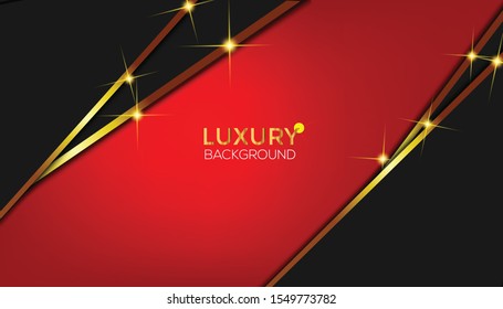 Dark abstract background with Gold overlap layers Premium Vector