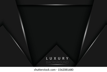 Dark abstract background with Gold overlap layers Premium Vector