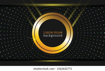 Dark abstract background with Gold overlap layers Premium Vector
