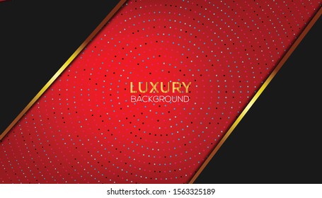 Dark abstract background with Gold overlap layers Premium Vector
