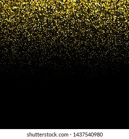 
Dark abstract background with golden dust particles. Festive invitation design. Golden texture