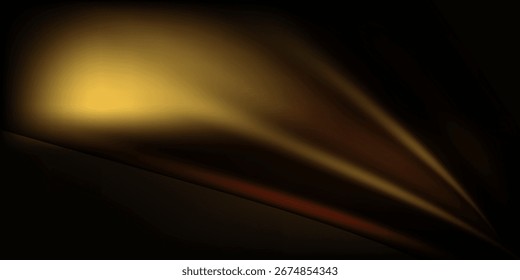 Fondo Abstractas oscuro con rayos de luz dorados. perfecto para lujos, tecnología y proyectos creativos de diseño moderno.