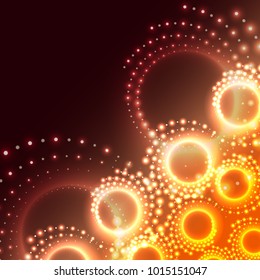 Dark abstract background, golden spiral.  Decorative golden wallpaper.