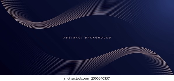 Fondo abstracto oscuro con la onda de oro. Onda suave. Elemento de líneas móviles brillantes. Moderno diseño de Plantilla de lujo. Traje para el Anuncio, invitación, volante, cartel, presentación, negocio, Sitio web
