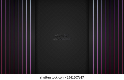 Dark abstract background with gradient geometric line element decoration. Modern overlap layer background. Vector illustration.