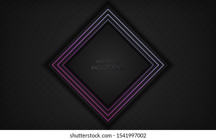 Dark abstract background with gradient geometric line element decoration. Modern overlap layer background. Vector illustration.