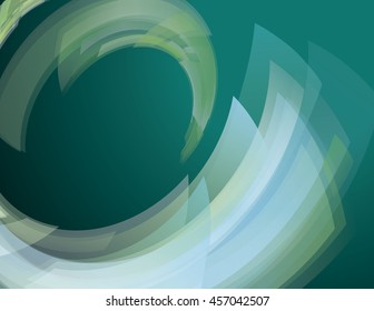Dark Abstract Background with Green and Blue Curved Transparent Pieces