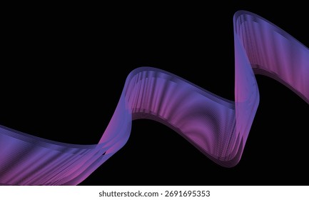 Fondo abstracto oscuro con ondas abstractas brillantes Horizontales, fondo abstracto, Ilustración vectorial