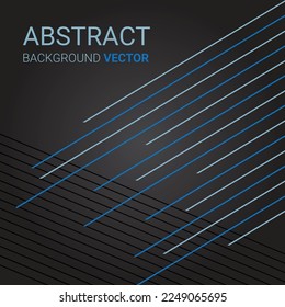 Dark Abstract Background with Ice Blue and Black Stripes Vector