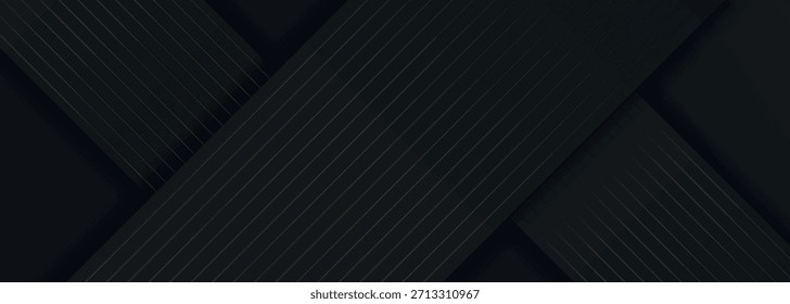 Fondo abstracto oscuro con lujosa y brillante decoración de rayas diagonales doradas. Ilustración vectorial de Premium para folleto, Sitio web, volante y Anuncio. VOL. 4