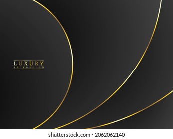 dark abstract background with luxury gold lines and shadows