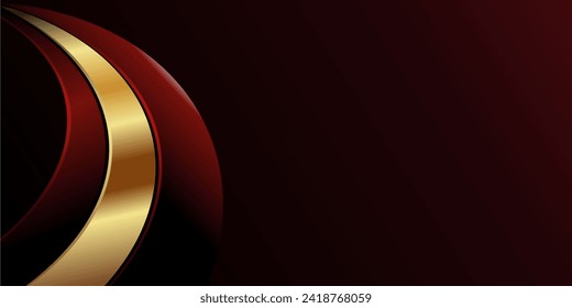 Dark Abstract Background with Maroon Overlap Layers and Gold