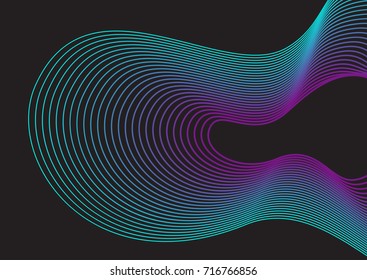 Dark Abstract background in minimalist style. Vector element design of fine lines created using Blend Tool.