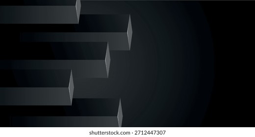 Dunkler abstrakter Hintergrund mit modernem 3D-Würfel-Design. Futuristisches glänzendes Podium-Hintergrund-Konzept. Vektorgrafik.