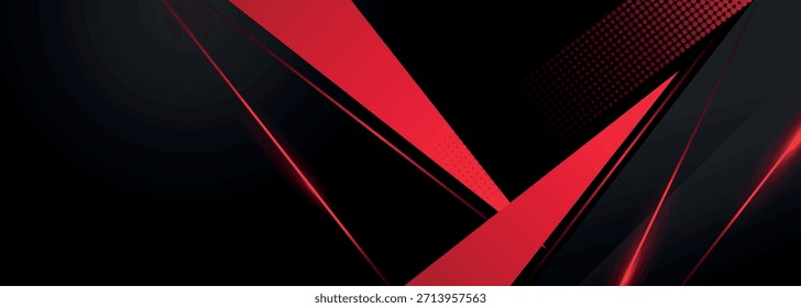 Fondo abstracto oscuro con decoración moderna y futurista de Formas geométricas rojas y negras. Concepto de fondo con diseño de línea brillante para Anuncios, marketing y Sitios web. VOL. 5
