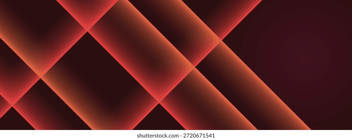 Fondo abstracto oscuro con líneas diagonales rojas brillantes realistas modernas. Póster