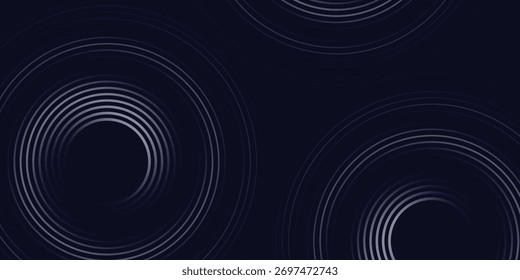 Dark abstract background with modern spiral circles and a fractal tunnel design vector concept