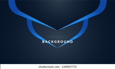 Dark abstract background with neon blue ornament.