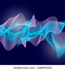 Dark abstract background with neon lines
