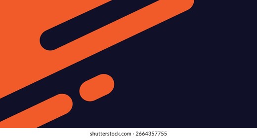 Dark abstract background with orange . Glowing diagonal rounded lines. Modern gradient geometric shape design element. Futuristic concept
