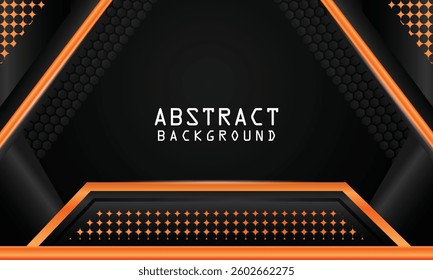 Dark abstract background with dark orange overlap layers design