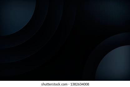 Dark abstract background with overlap layers. Realistic texture with circle layer decoration.